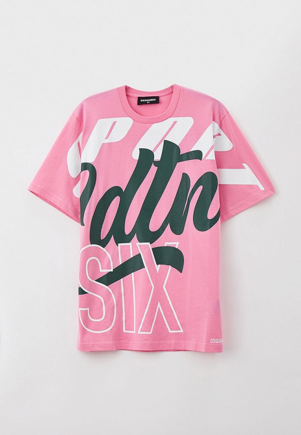 футболка с коротким рукавом dsquared2 для девочки, розовая