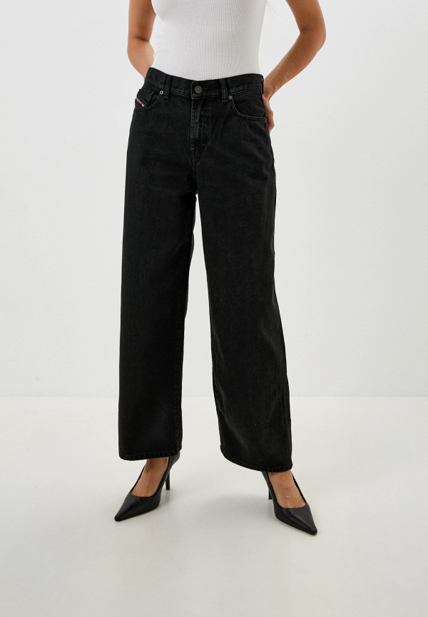 женские прямые джинсы diesel, черные