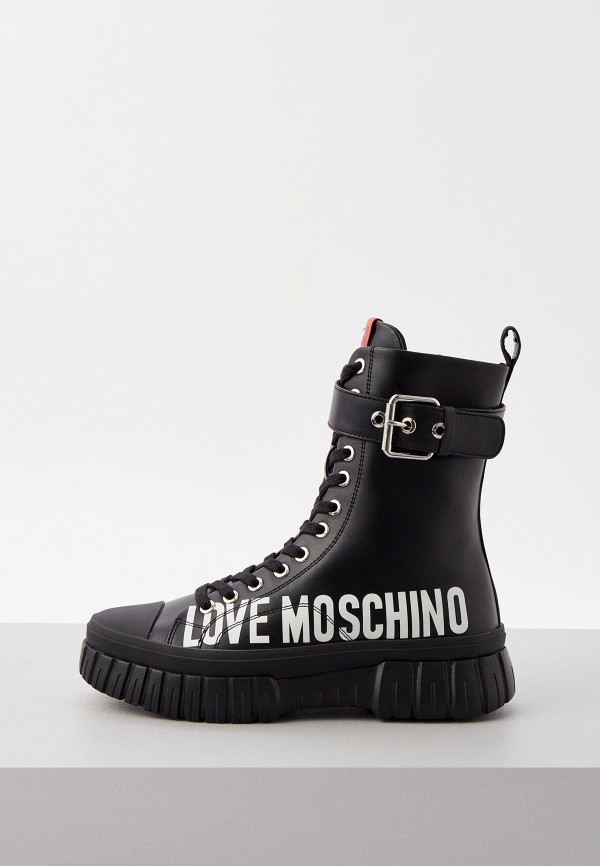 женские ботинки love moschino, черные
