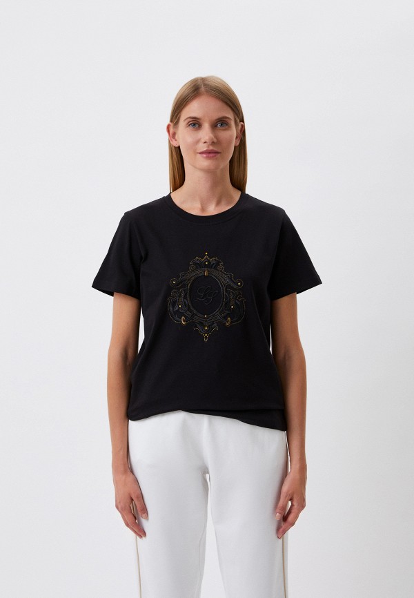 женская футболка luisa spagnoli, черная
