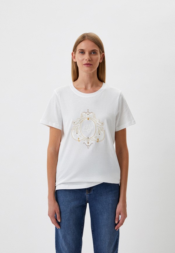 женская футболка luisa spagnoli, белая