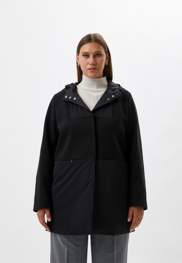 женское пальто persona by marina rinaldi, черное