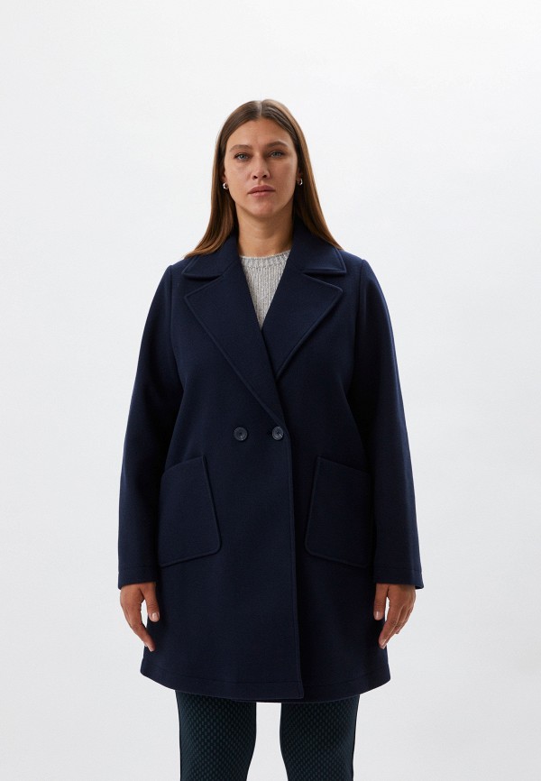 женское пальто persona by marina rinaldi, синее