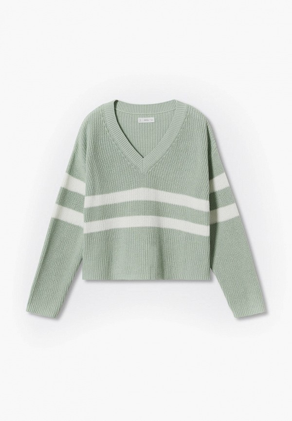 пуловер mango kids для девочки, зеленый