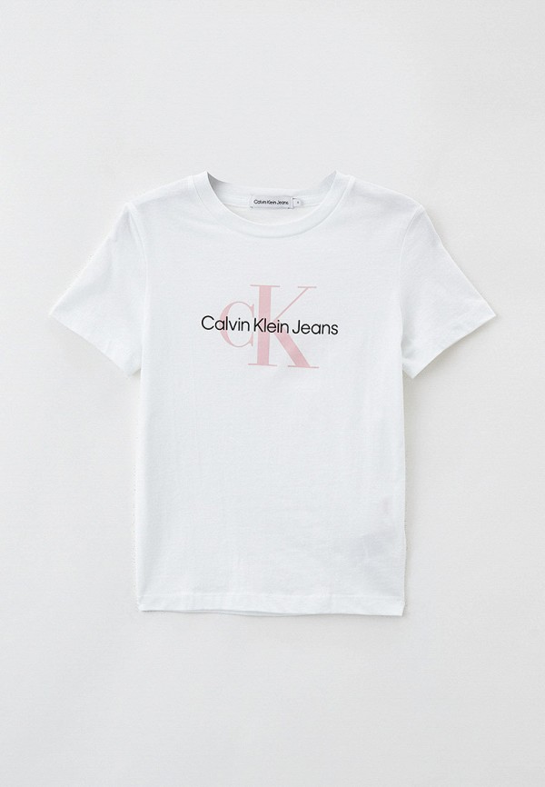 футболка с коротким рукавом calvin klein малыши, белая