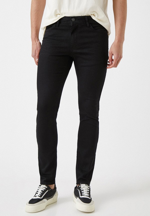 мужские зауженные джинсы koton, черные