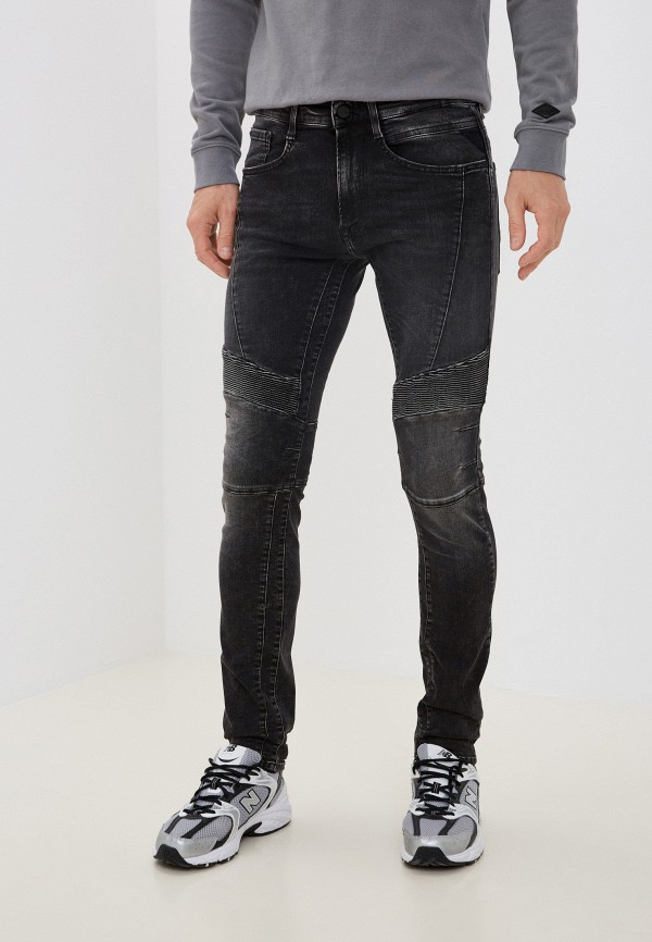 мужские зауженные джинсы replay, серые