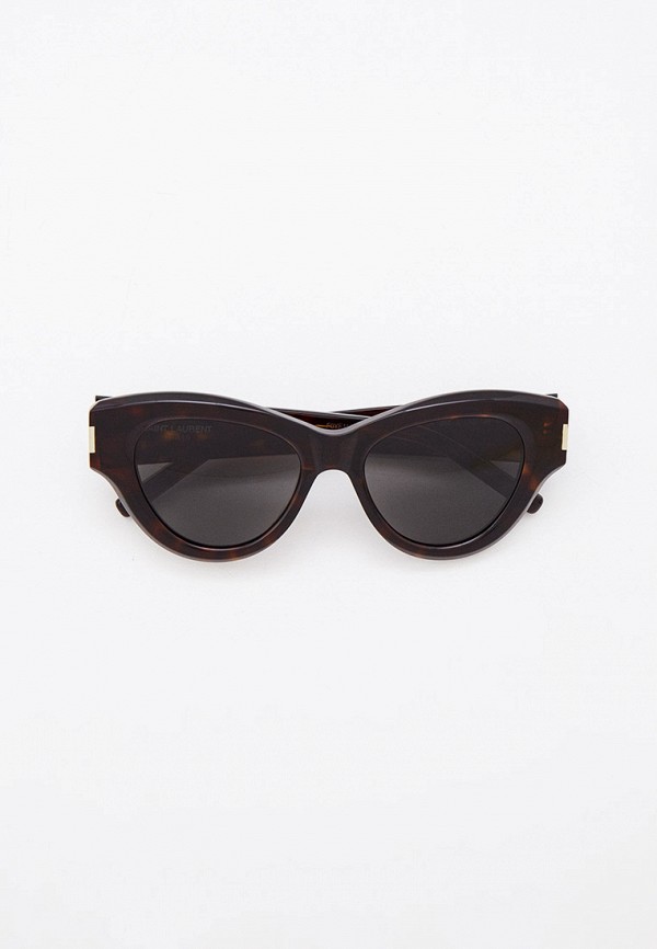 женские солнцезащитные очки saint laurent, коричневые