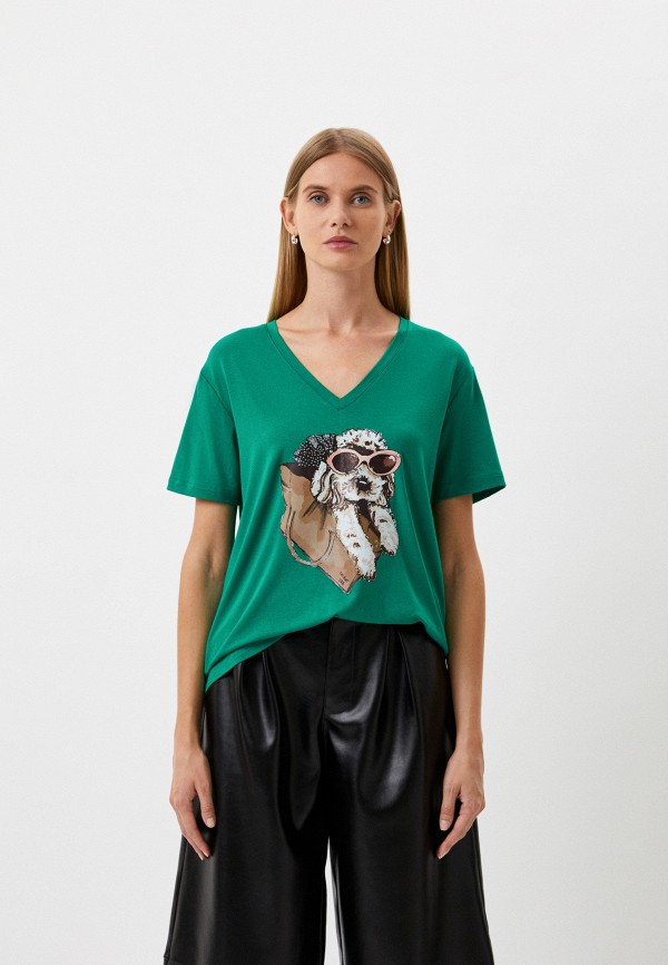 женская футболка twinset milano, зеленая