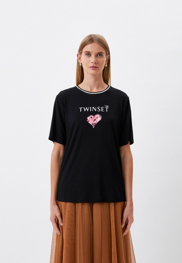 женская футболка twinset milano, черная