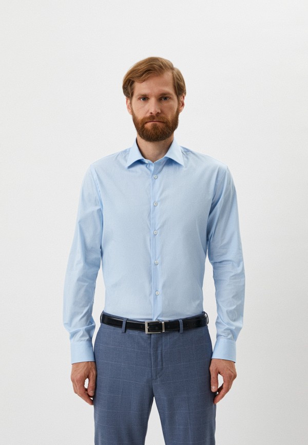 мужская рубашка с длинным рукавом pal zileri, голубая