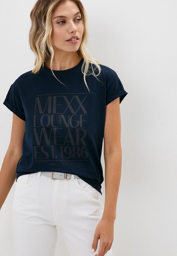 женская футболка mexx, синяя