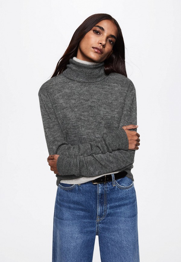 женский свитер mango, серый