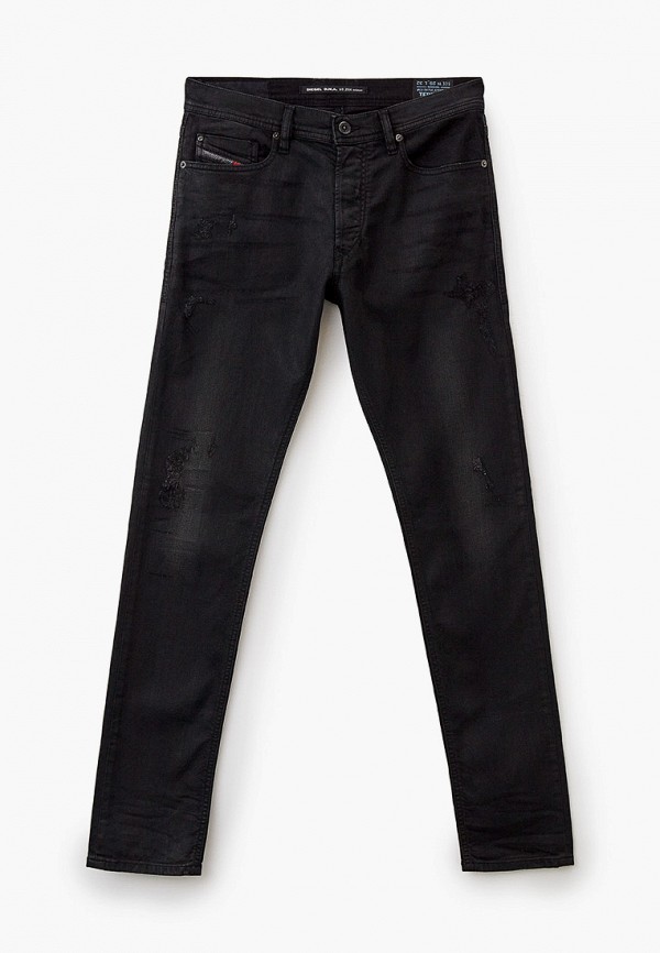 мужские зауженные джинсы diesel, черные