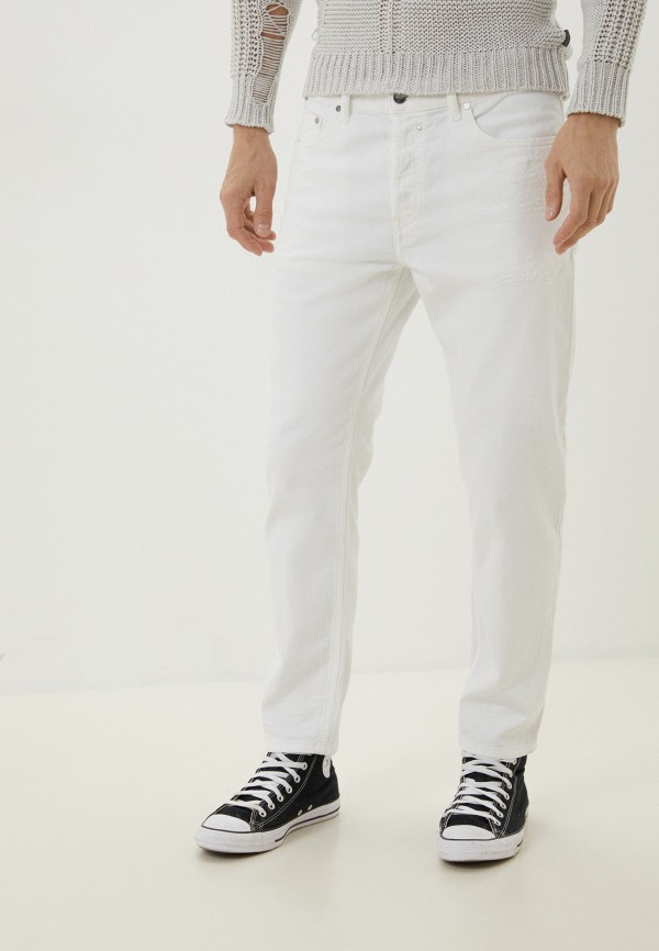 мужские зауженные джинсы diesel, белые