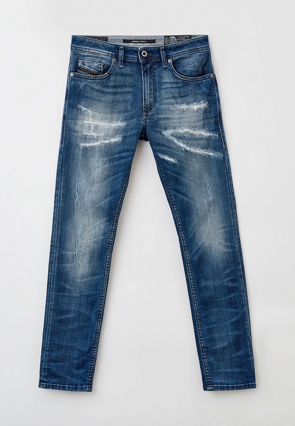 мужские зауженные джинсы diesel, синие