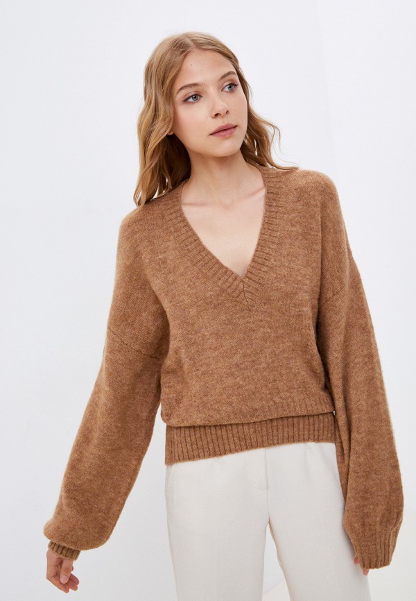 женский пуловер sisley, коричневый