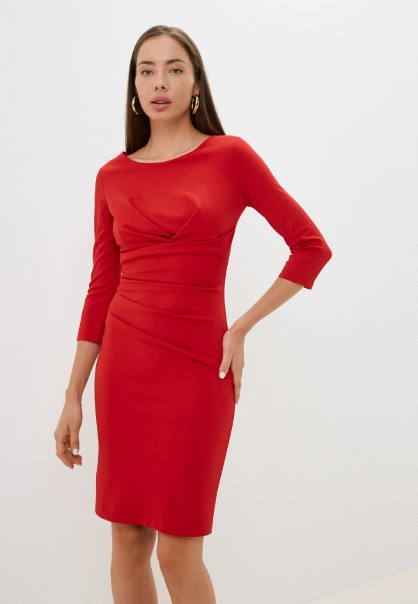 женское платье-футляр rinascimento, красное