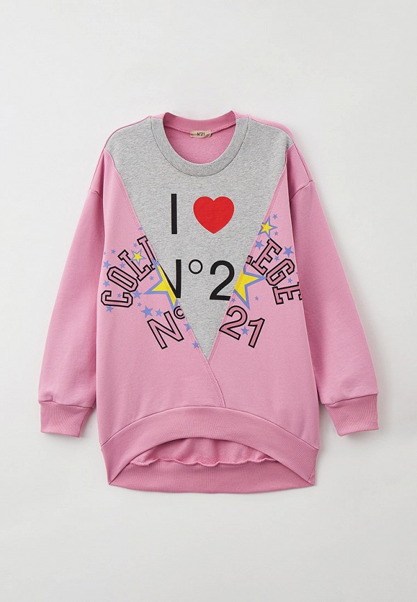 свитшот n21 для девочки, розовый