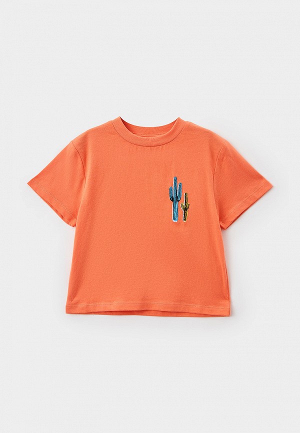 футболка с коротким рукавом stella mccartney для мальчика, оранжевая