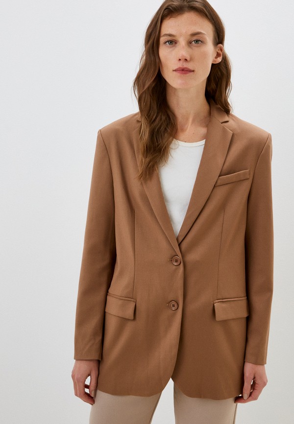 женский пиджак please, коричневый