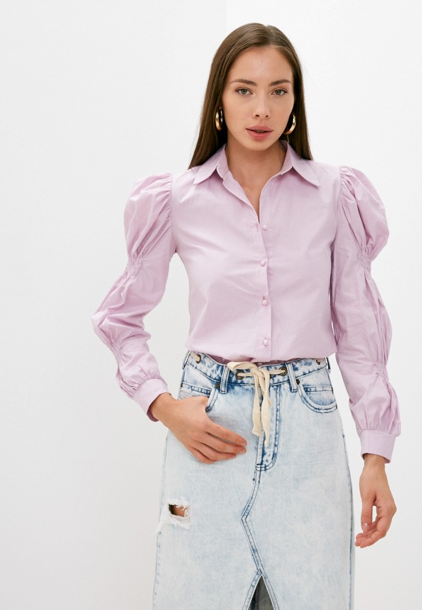 женская рубашка с длинным рукавом keep walking, фиолетовая