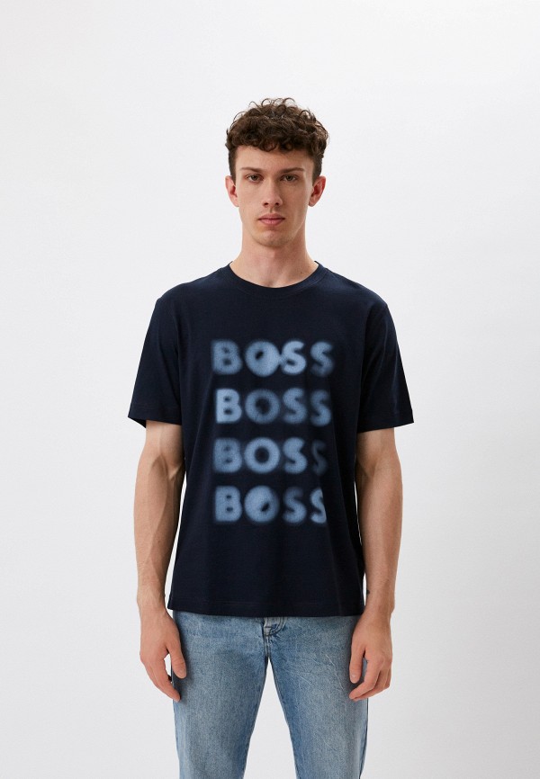 мужская футболка boss, синяя