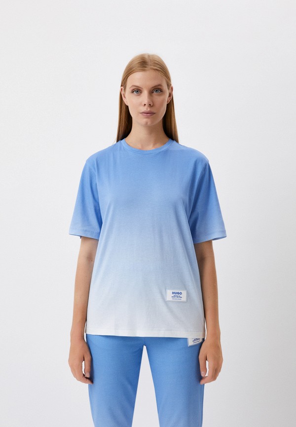 женская футболка hugo, синяя