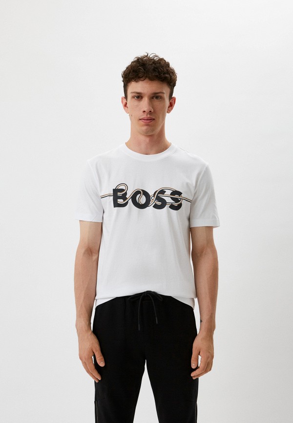 мужская футболка boss, белая
