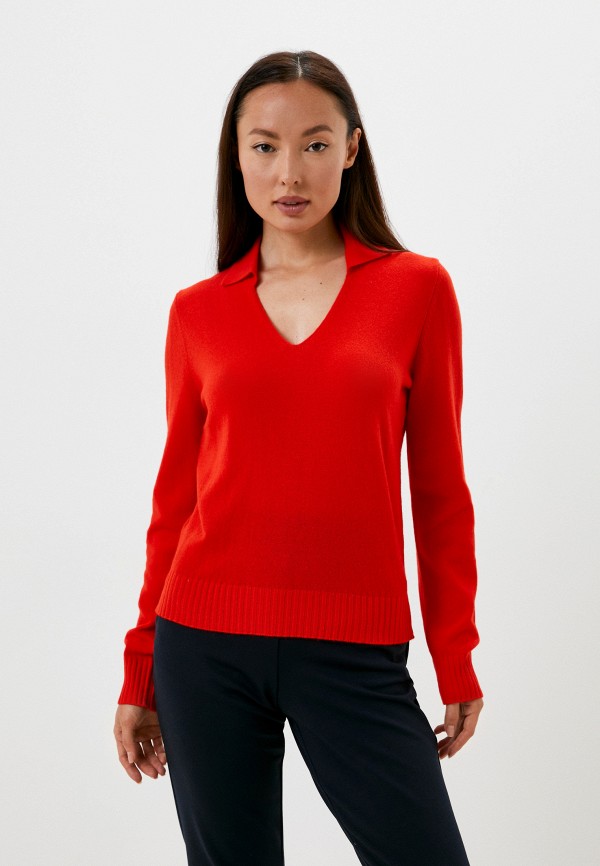 женский пуловер united colors of benetton, красный