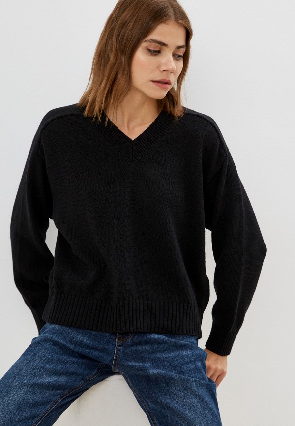женский пуловер united colors of benetton, черный