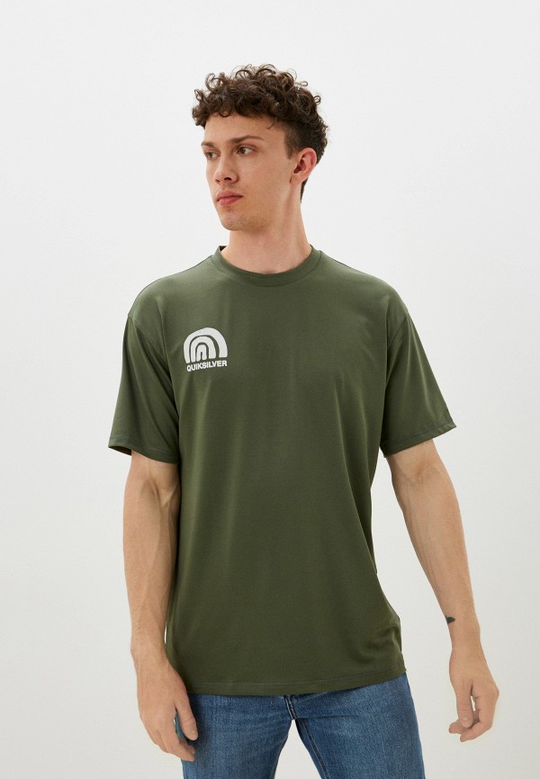 мужская спортивные футболка quiksilver, зеленая