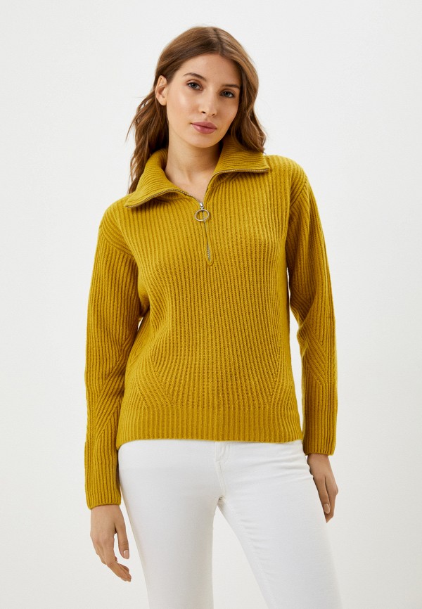 женский пуловер united colors of benetton, желтый