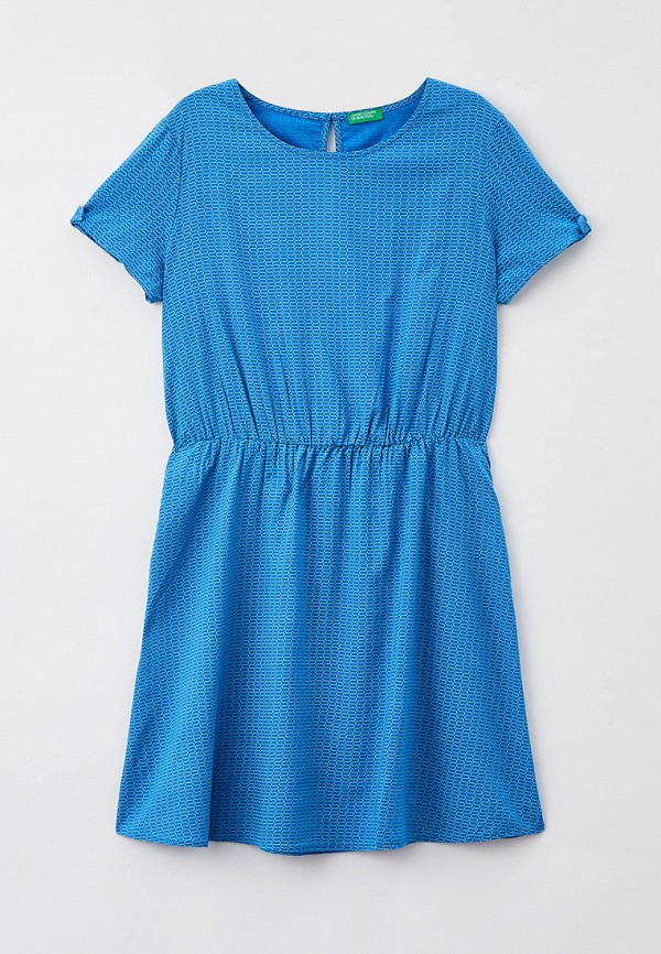 повседневные платье united colors of benetton для девочки, голубое