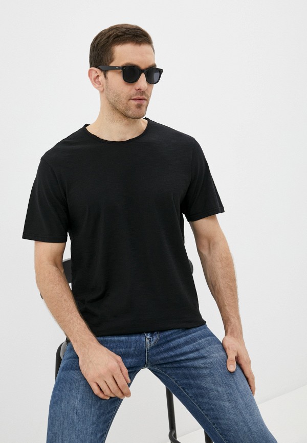 мужская футболка с коротким рукавом united colors of benetton, черная