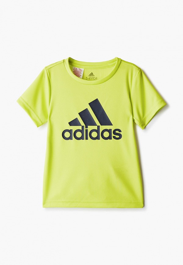 футболка adidas для мальчика, зеленая