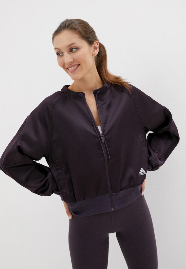 женская куртка adidas, фиолетовая