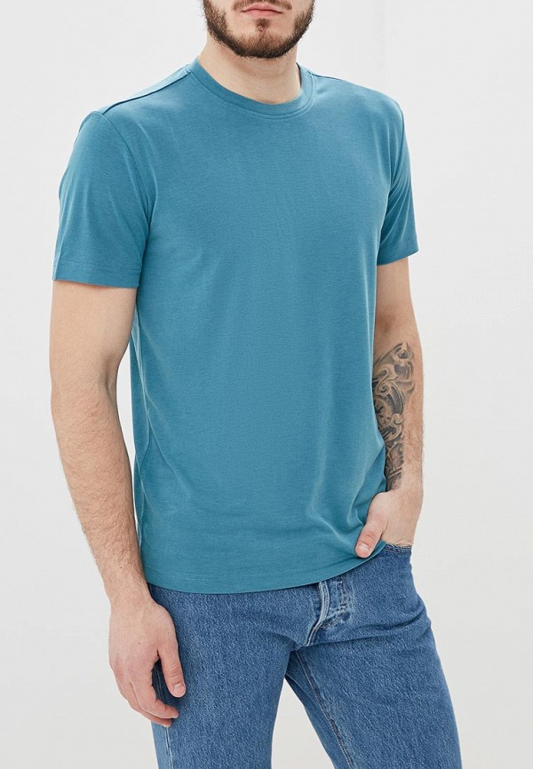 мужская футболка с коротким рукавом adolfo dominguez, бирюзовая