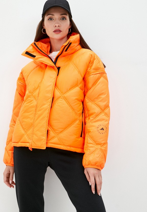 женская куртка adidas by stella mccartney, оранжевая