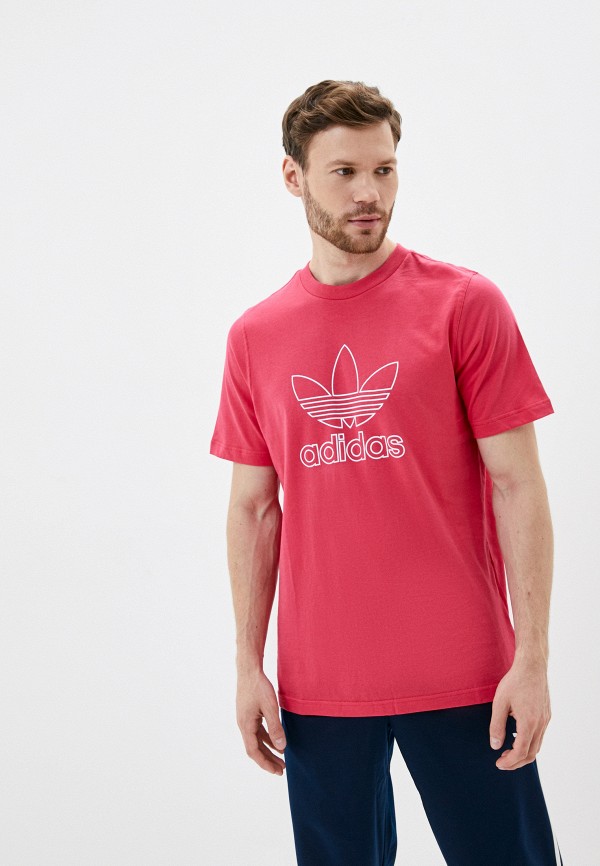 мужская спортивные футболка adidas, розовая