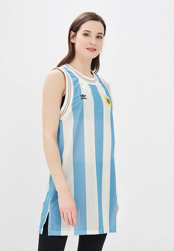 женское спортивные платье adidas, голубое