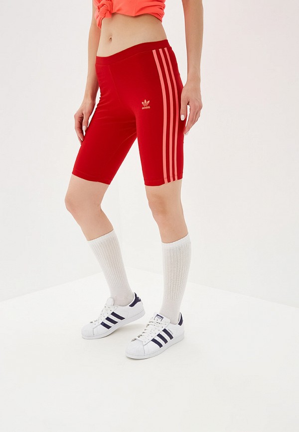 женские спортивные спортивные шорты adidas, красные