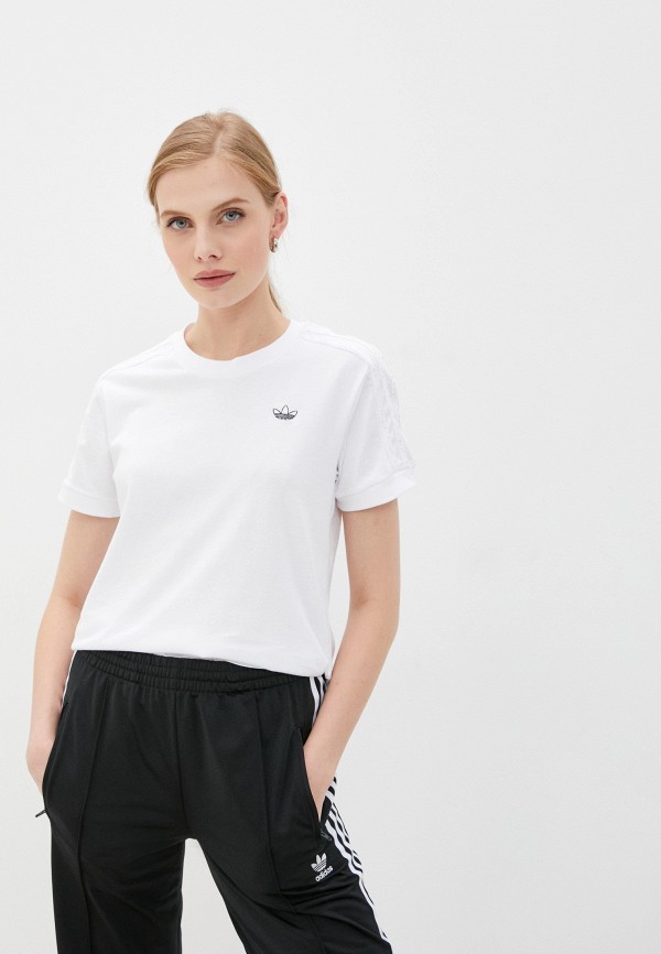 женская спортивные футболка adidas, белая