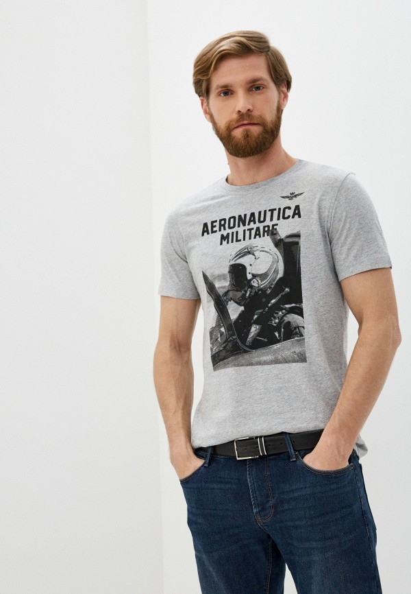 мужская футболка aeronautica militare, серая