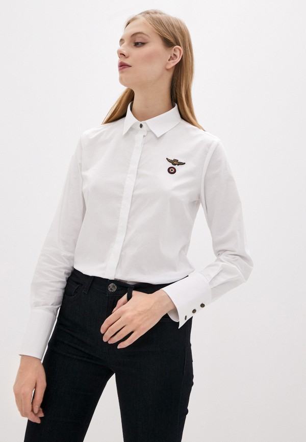 женская рубашка с длинным рукавом aeronautica militare, белая