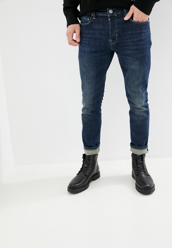 мужские зауженные джинсы allsaints, синие