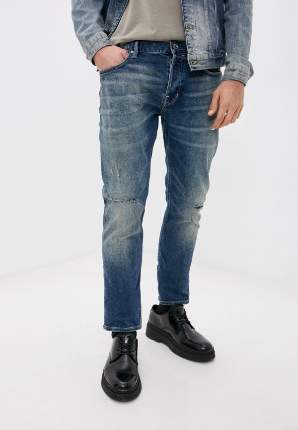 мужские зауженные джинсы allsaints, синие