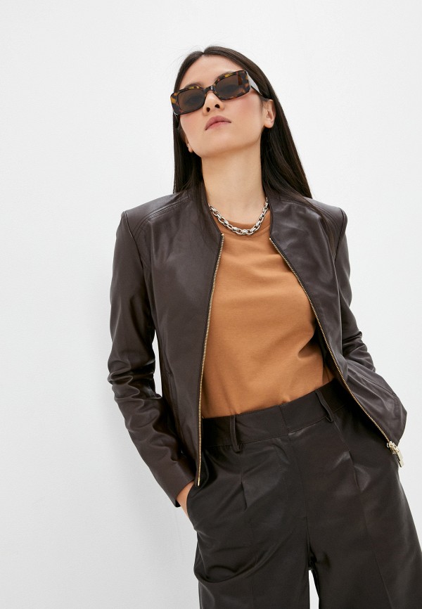 женская куртка arma, коричневая
