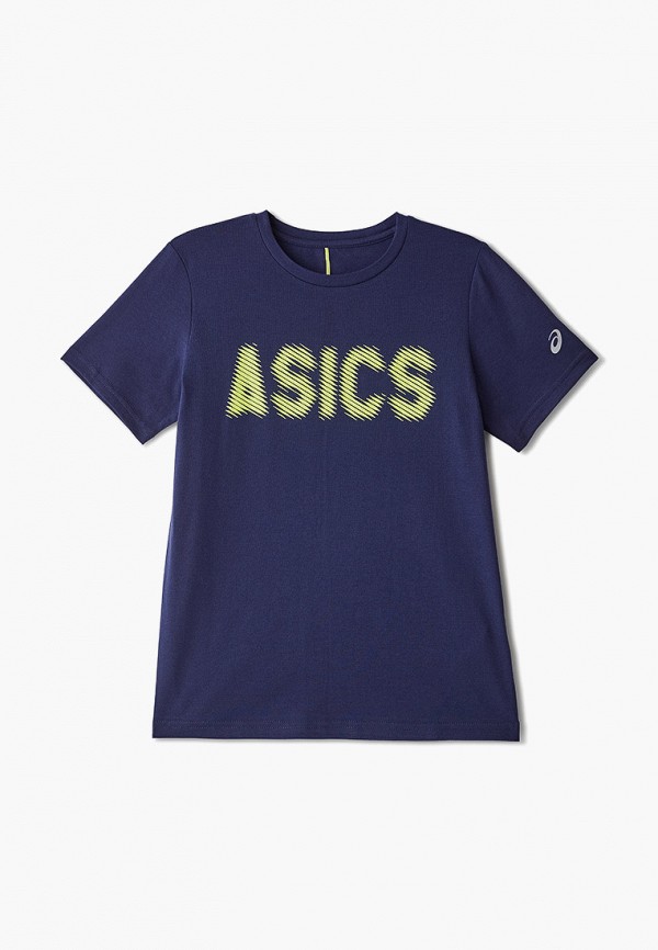 футболка asics для мальчика, синяя