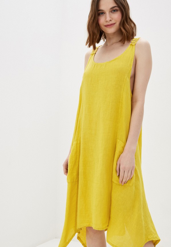 женское повседневные платье baon, желтое